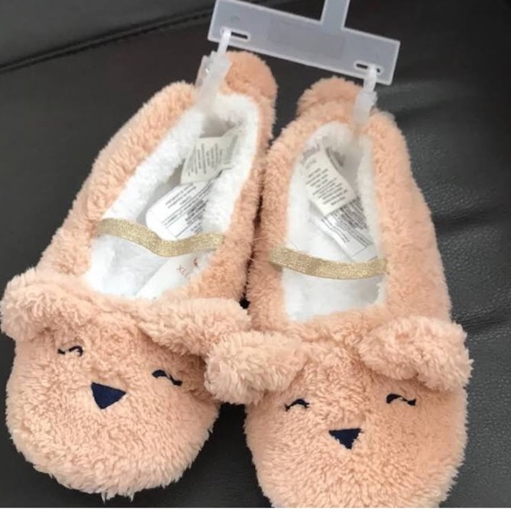 GYMBOREE FUZZY CAT YOUTH SLIPPERS SIZE 7/8 NEW
